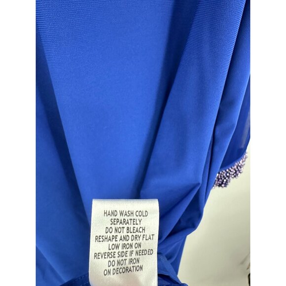 Avenue Dress Plus Size 22/24 Shift Slinky Sheer Long Sleeve Embellished Party - Picture 8 of 8